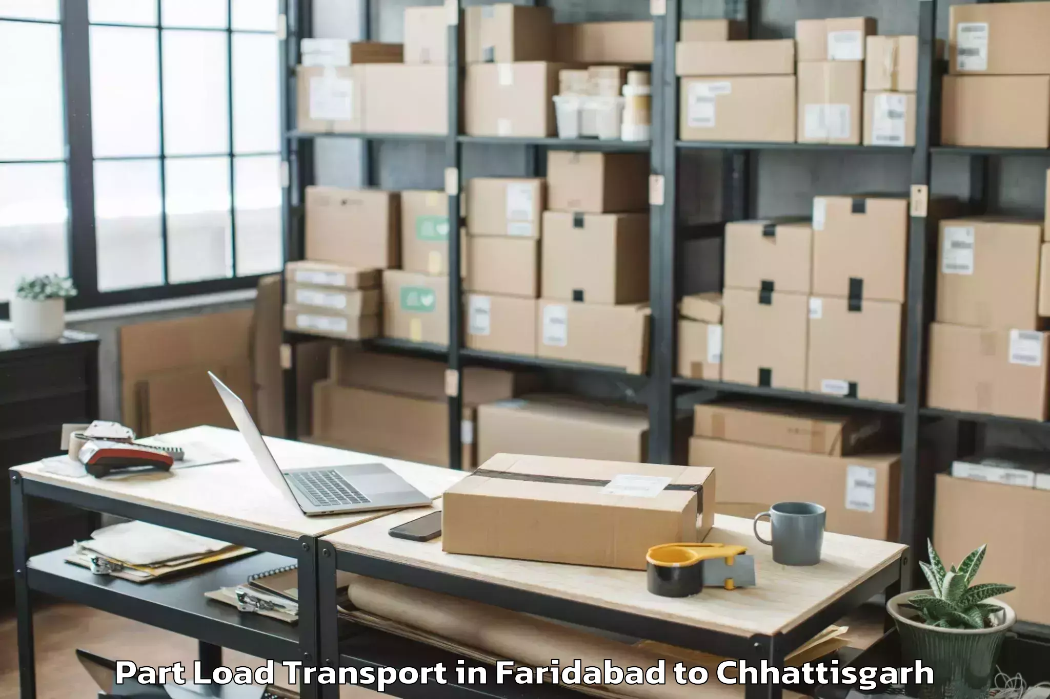 Professional Faridabad to Dantewada Part Load Transport